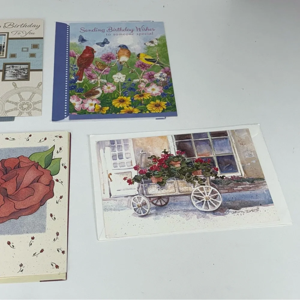 VTG Assortment of birthday Floral Greeting Card Set of 10